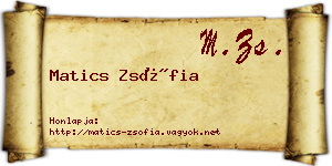 Matics Zsófia névjegykártya