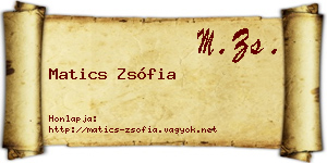 Matics Zsófia névjegykártya
